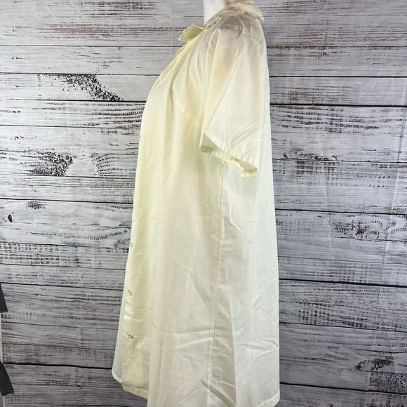 Vintage Katz 2pc Nightgown House Coat Robe Set sz Small Yellow Floral Embroidery - Picture 15 of 16